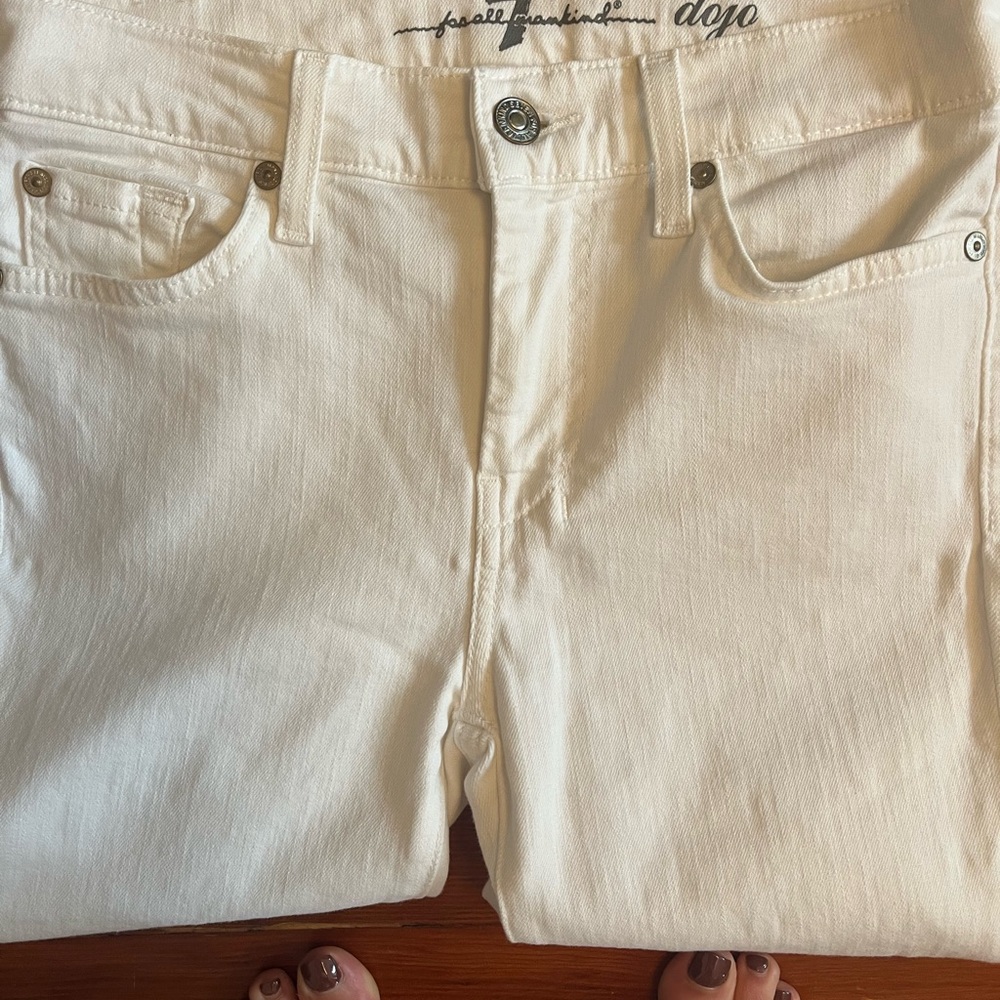 7 For All Mankind White Denim Jeans - Picture 2 of 4
